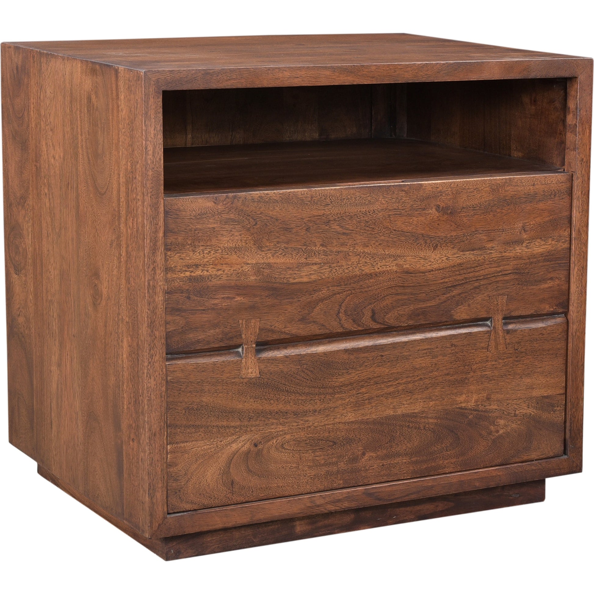 Madagascar Nightstand by Moe's Home Collection in brown. Made from solid acacia wood in a modern style.