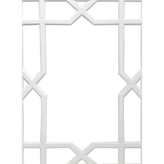 Vero Trellis Mirror by Worlds Away in mirror, white and mirror, white. Made from mdf, glass in a transitional style.