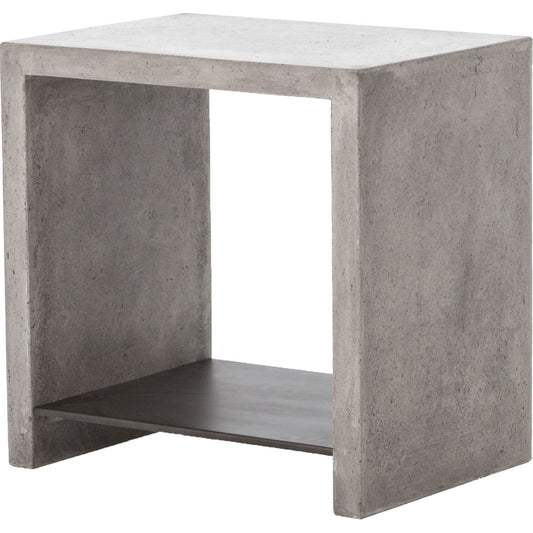Hugo End Table by Four Hands. Made from concrete, iron in a modern style.