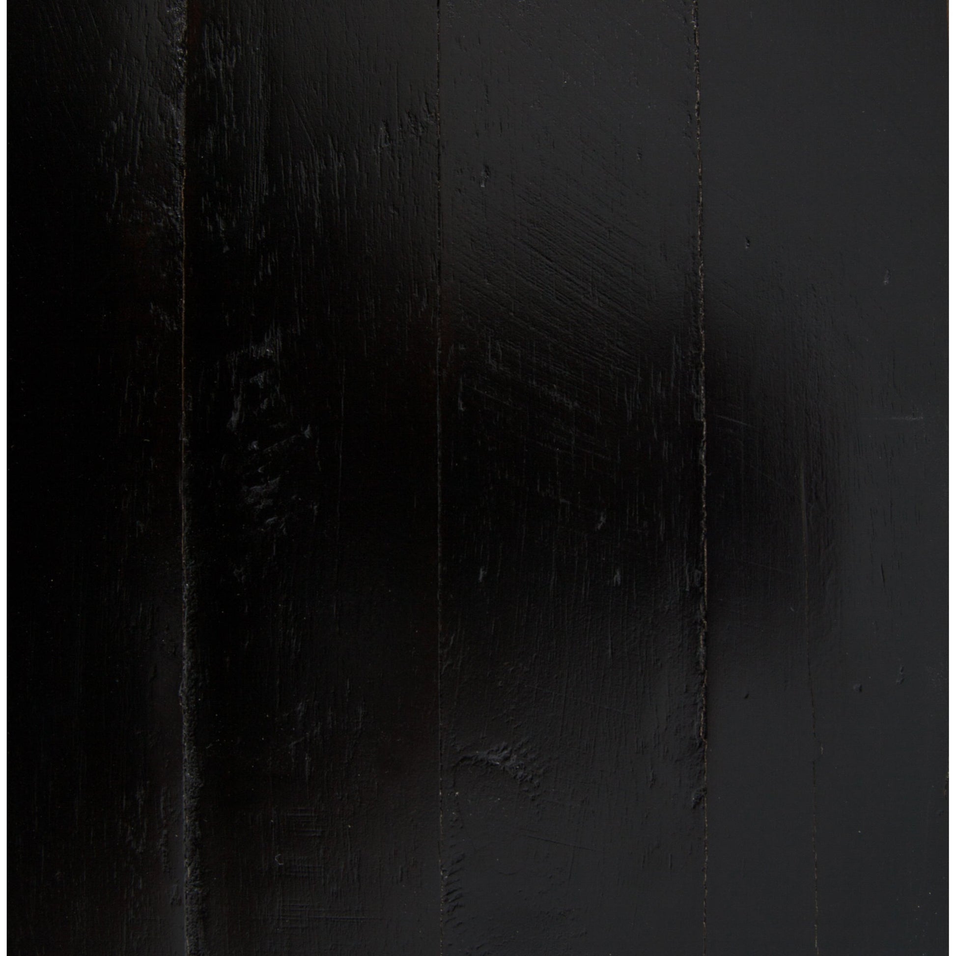 Suki Console Table by Four Hands in burnished black. Made from resawn mixed wood in a modern style.