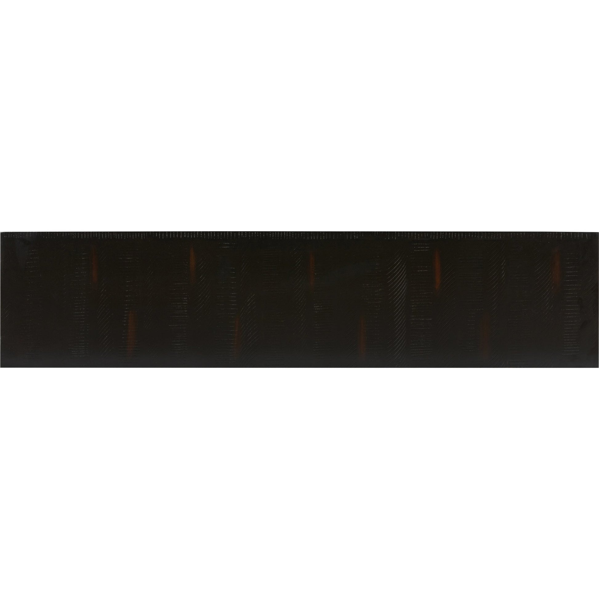Suki Console Table by Four Hands in burnished black. Made from resawn mixed wood in a modern style.
