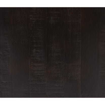 Suki Large Media Console by Four Hands in burnished black. Made from resawn mixed wood, mixed wood solid in a modern style.