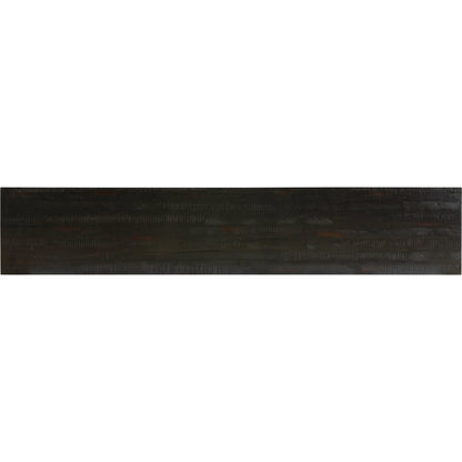 Suki Large Media Console by Four Hands in burnished black. Made from resawn mixed wood, mixed wood solid in a modern style.