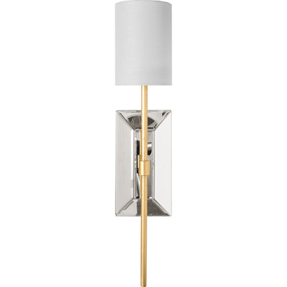 Virginia Sconce by Worlds Away in nickel. Made from metal, glass, linen in a transitional style.