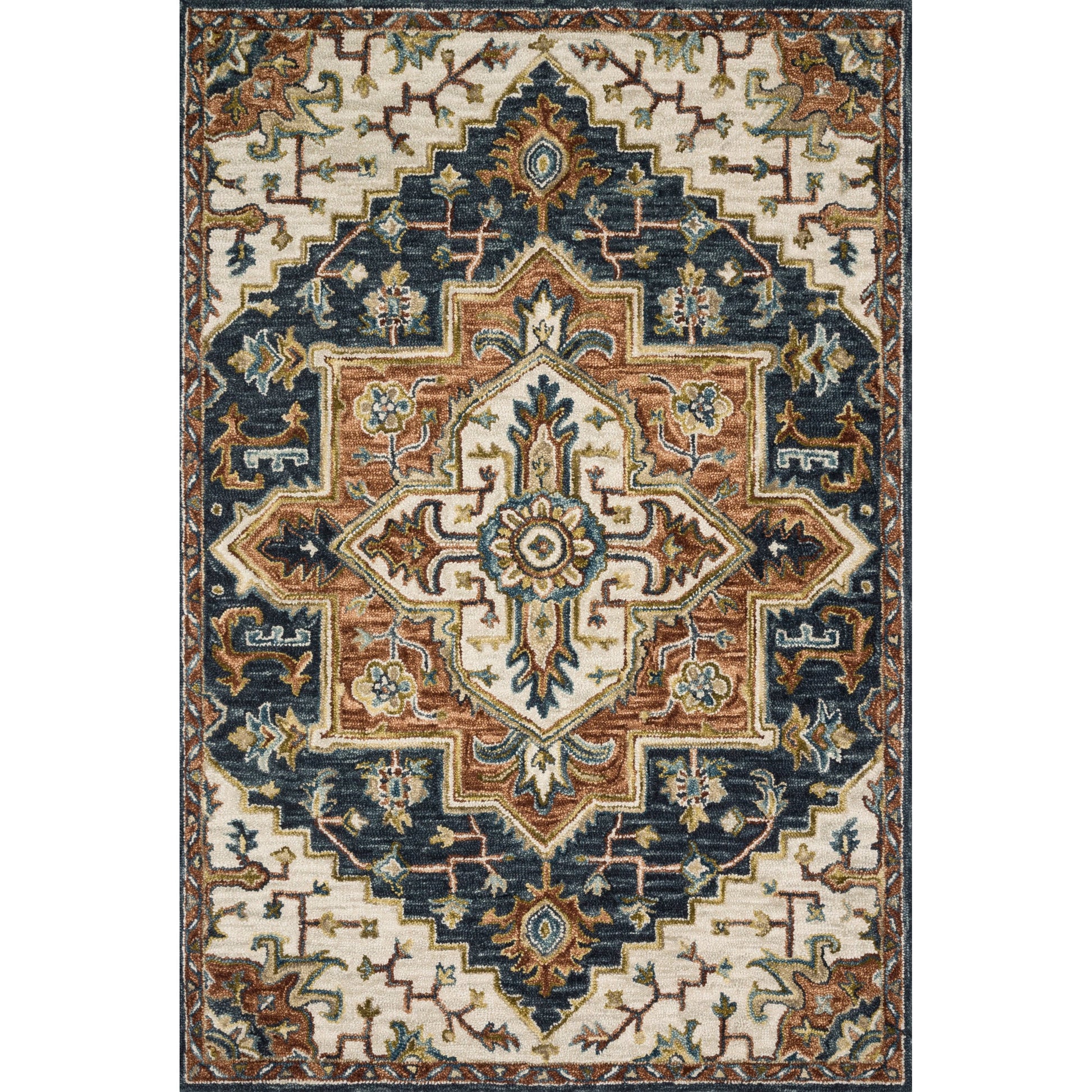 Victoria VK-19 Rug by Loloi in blue, multi. Made from 100% wool in a traditional style.