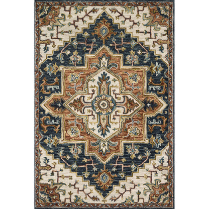 Victoria VK-19 Rug by Loloi in blue, multi. Made from 100% wool in a traditional style.
