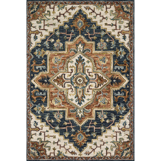 Victoria VK-19 Rug by Loloi in blue, multi. Made from 100% wool in a traditional style.