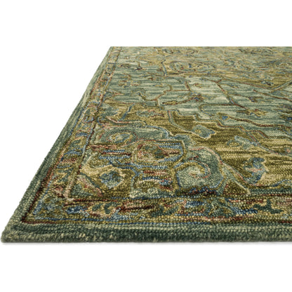 Victoria VK-20 Rug by Loloi in dark green, tobacco. Made from 100% wool in a modern style.