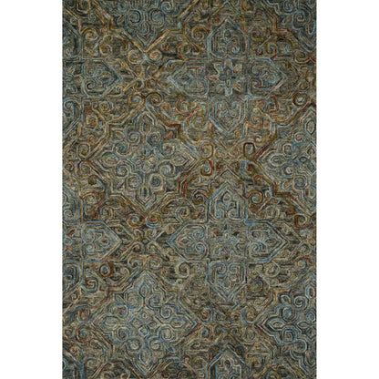 Victoria VK-21 Rug by Loloi in charcoal, multi. Made from 100% wool in a modern style.