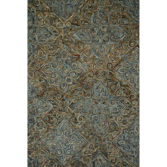Victoria VK-21 Rug by Loloi in charcoal, multi. Made from 100% wool in a modern style.