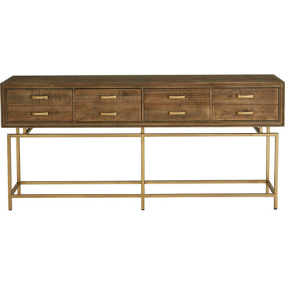 Aristocrat Console Table by Moe's Home Collection in natural and honey brown. Made from reclaimed fir wood, metal in a modern style.