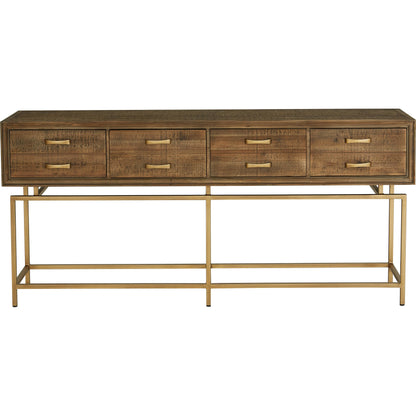 Aristocrat Console Table by Moe's Home Collection in natural and honey brown. Made from reclaimed fir wood, metal in a modern style.