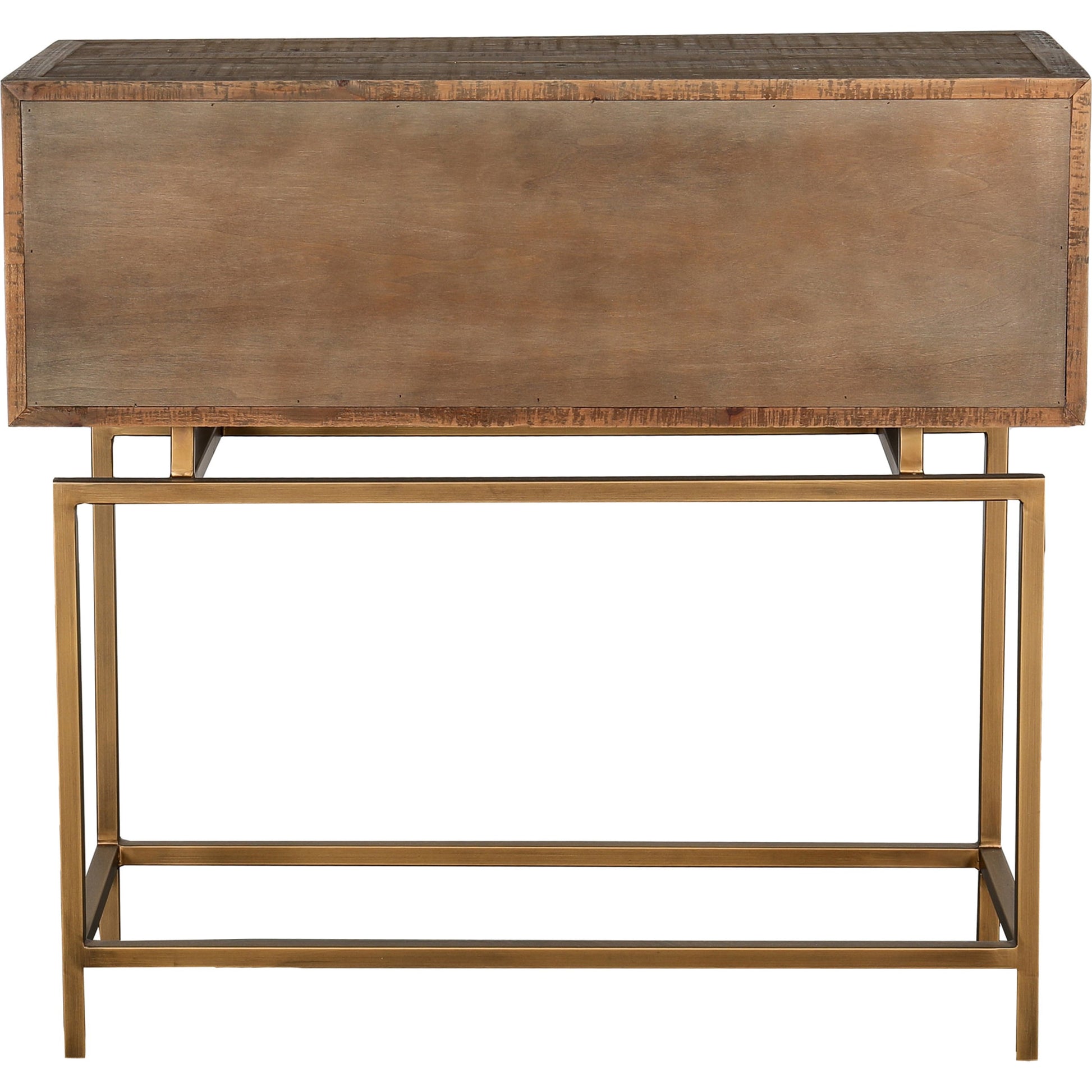 Aristocrat Console Table by Moe's Home Collection in natural and honey brown. Made from reclaimed fir wood, metal in a modern style.