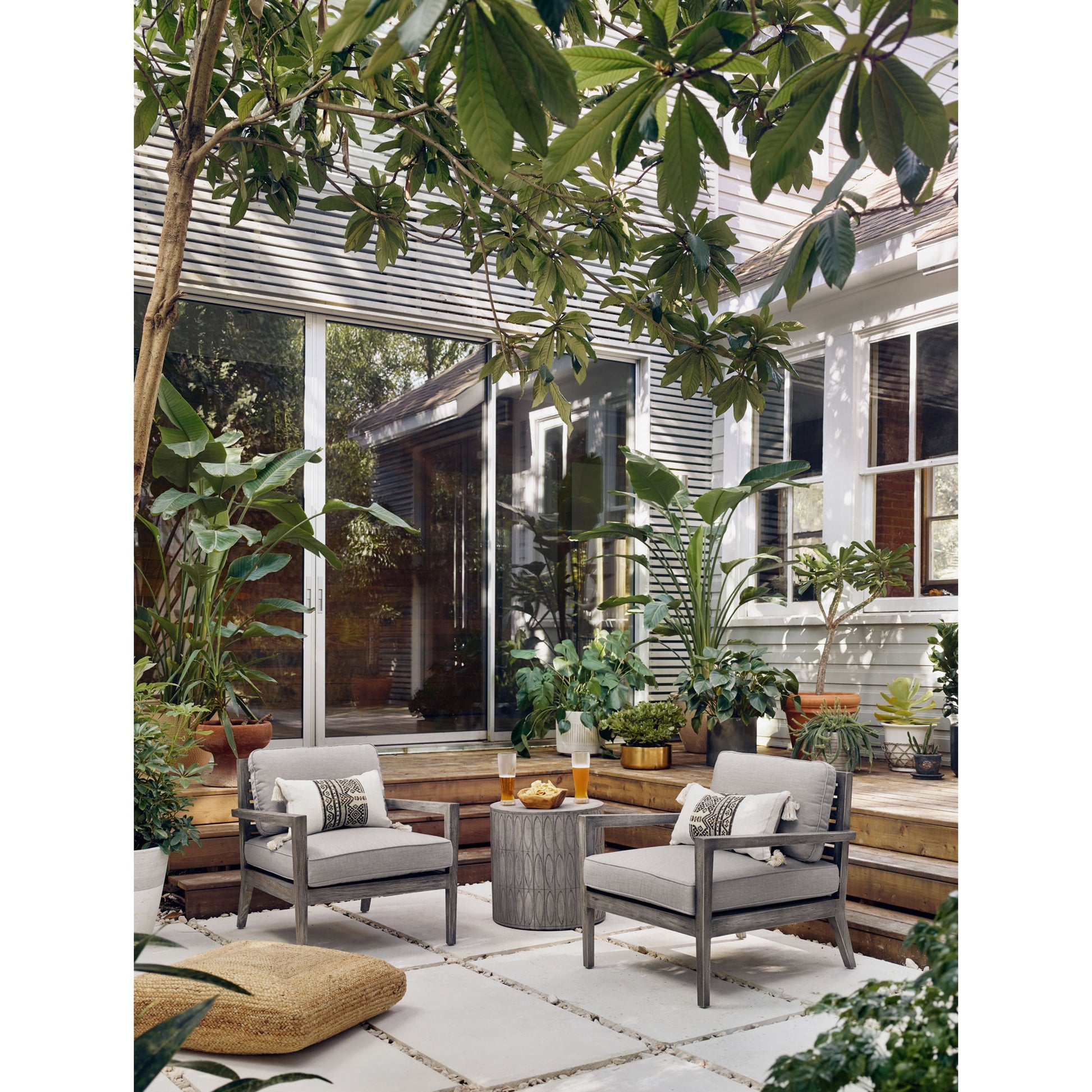 Colorado End Table by Four Hands in gray concrete. Made from unique in a eclectic & global style.