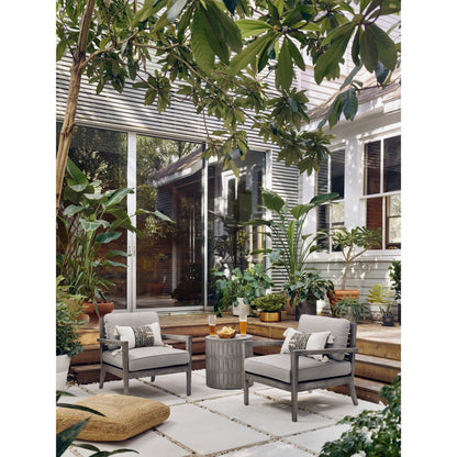 Colorado End Table by Four Hands in gray concrete. Made from unique in a eclectic & global style.