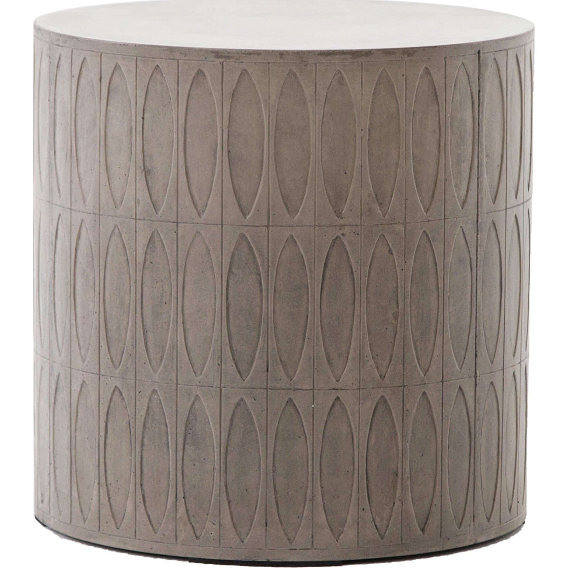 Colorado End Table by Four Hands in gray concrete. Made from unique in a eclectic & global style.
