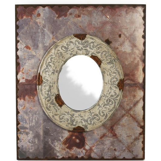 Wooden Mirror by Zentique in metal-like rustic finish and wood. Made from wood in a modern style.