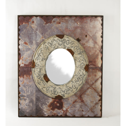 Wooden Mirror by Zentique in metal-like rustic finish and wood. Made from wood in a modern style.