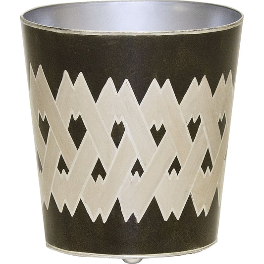Argyle Oval Wastebasket by Worlds Away in natural. Made from metal in a eclectic & global style.