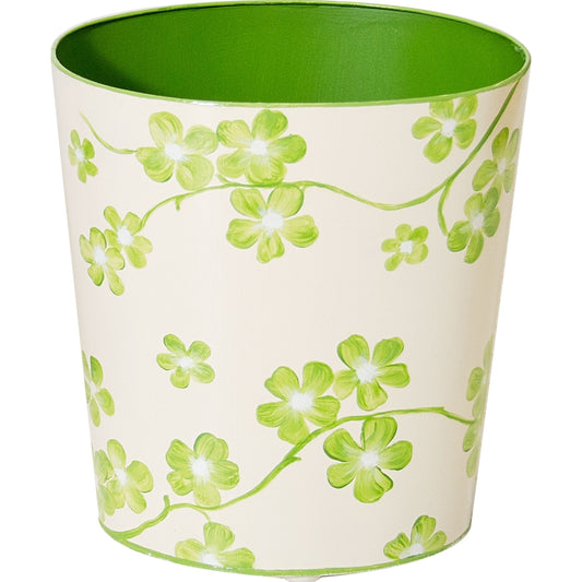 Clover Wastebasket by Worlds Away in natural. Made from metal in a coastal style.