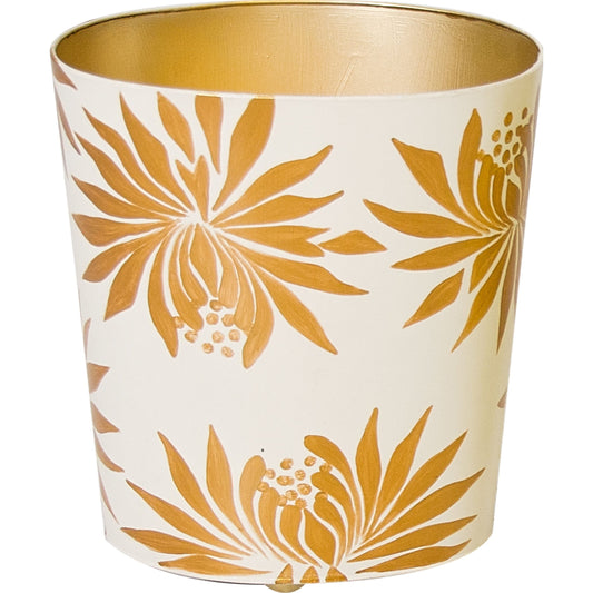 Dahlia Wastebasket by Worlds Away. Made from metal in a coastal style.