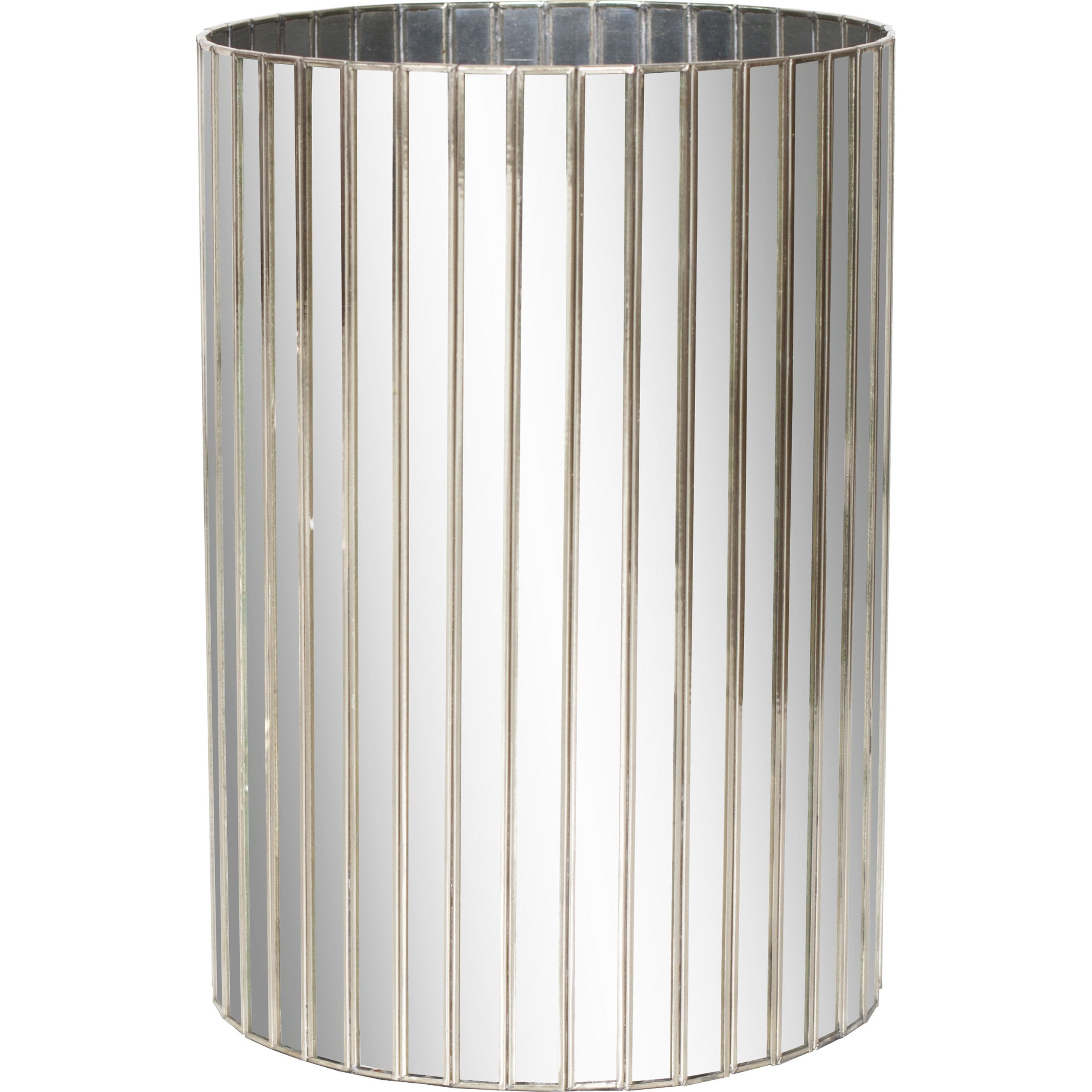 Worlds Away Facet Mirror Wastebasket