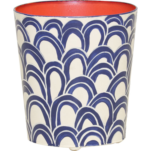 Gaston Wastebasket by Worlds Away. Made from metal in a coastal style.