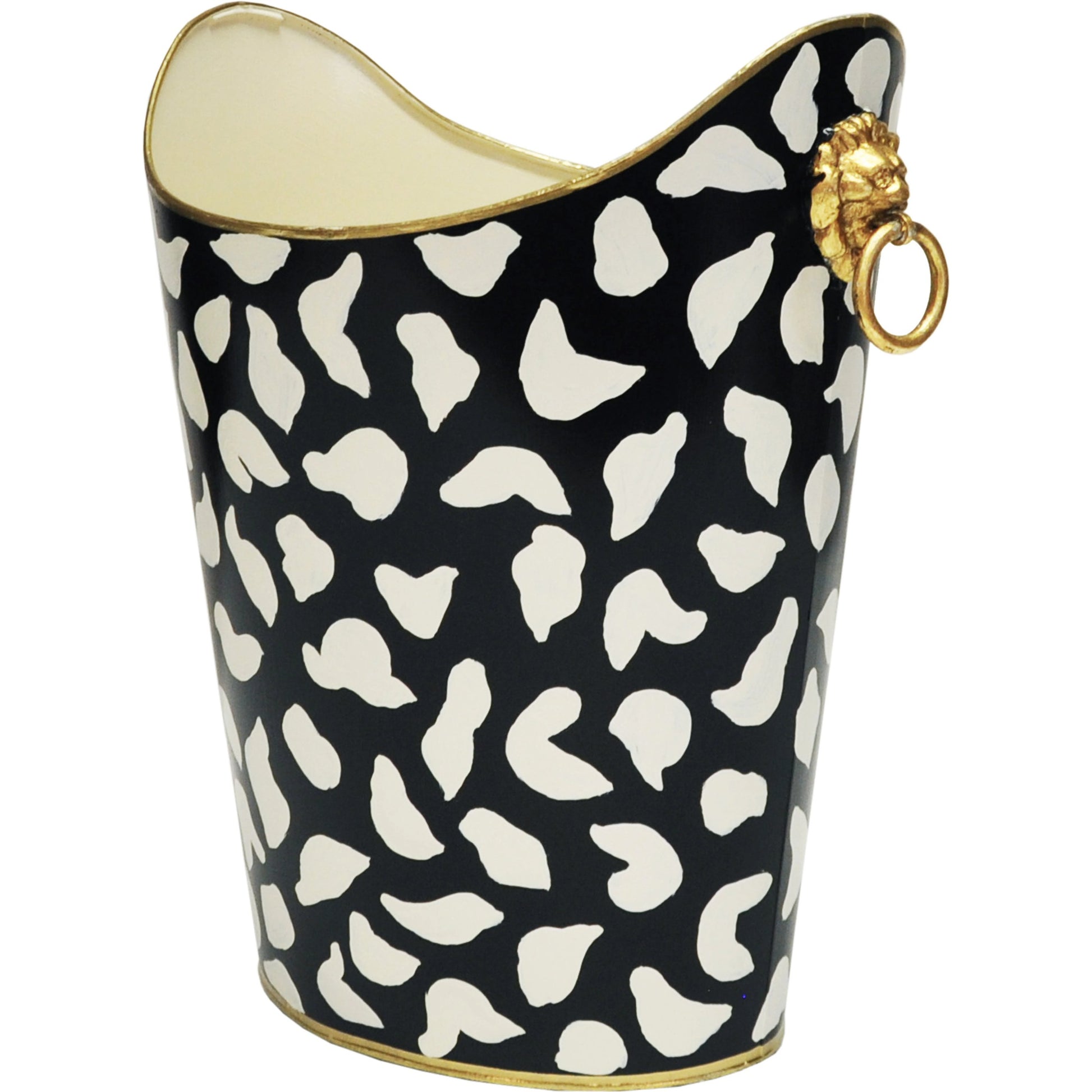 Oval Patterned Wastebasket by Worlds Away. Made from metal in a eclectic & global style.