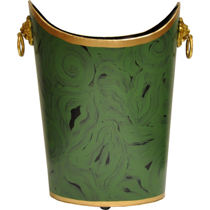 Oval Patterned Wastebasket by Worlds Away. Made from metal in a eclectic & global style.