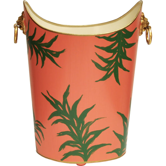 Oval Patterned Wastebasket by Worlds Away. Made from metal in a eclectic & global style.