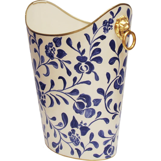 Oval Patterned Wastebasket by Worlds Away. Made from metal in a eclectic & global style.