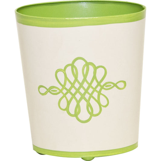 Lisa Wastebasket by Worlds Away in natural. Made from metal in a traditional style.