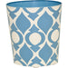 Pea Oval Wastebasket by Worlds Away in blue, off white. Made from unique in a coastal style.