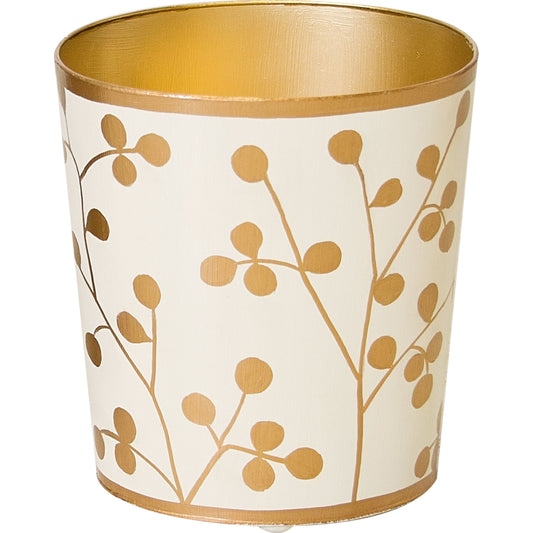 Pods Wastebasket by Worlds Away in natural. Made from metal in a transitional style.