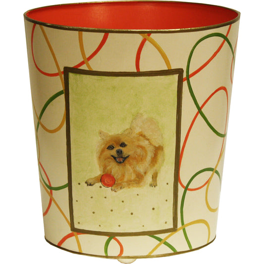 Pomeranian Wastebasket by Worlds Away. Made from metal in a cottage & farmhouse style.