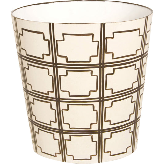 Squared Wastebasket by Worlds Away. Made from metal in a eclectic & global style.