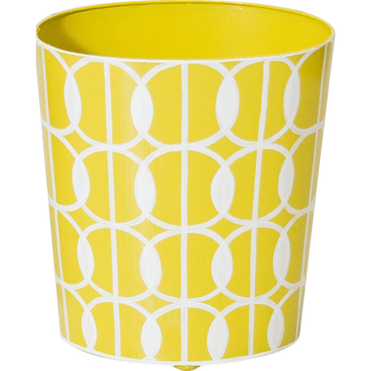 Sunshine Wastebasket by Worlds Away in natural. Made from metal in a coastal style.