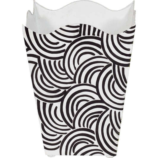 Wave Top Wastebasket by Worlds Away. Made from metal in a eclectic & global style.