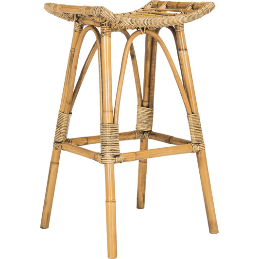 Coffey Rattan Barstool by HedgeApple Essentials. Made from mindi in a coastal style.
