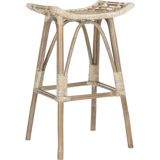 Coffey Rattan Barstool by HedgeApple Essentials. Made from mindi in a coastal style.