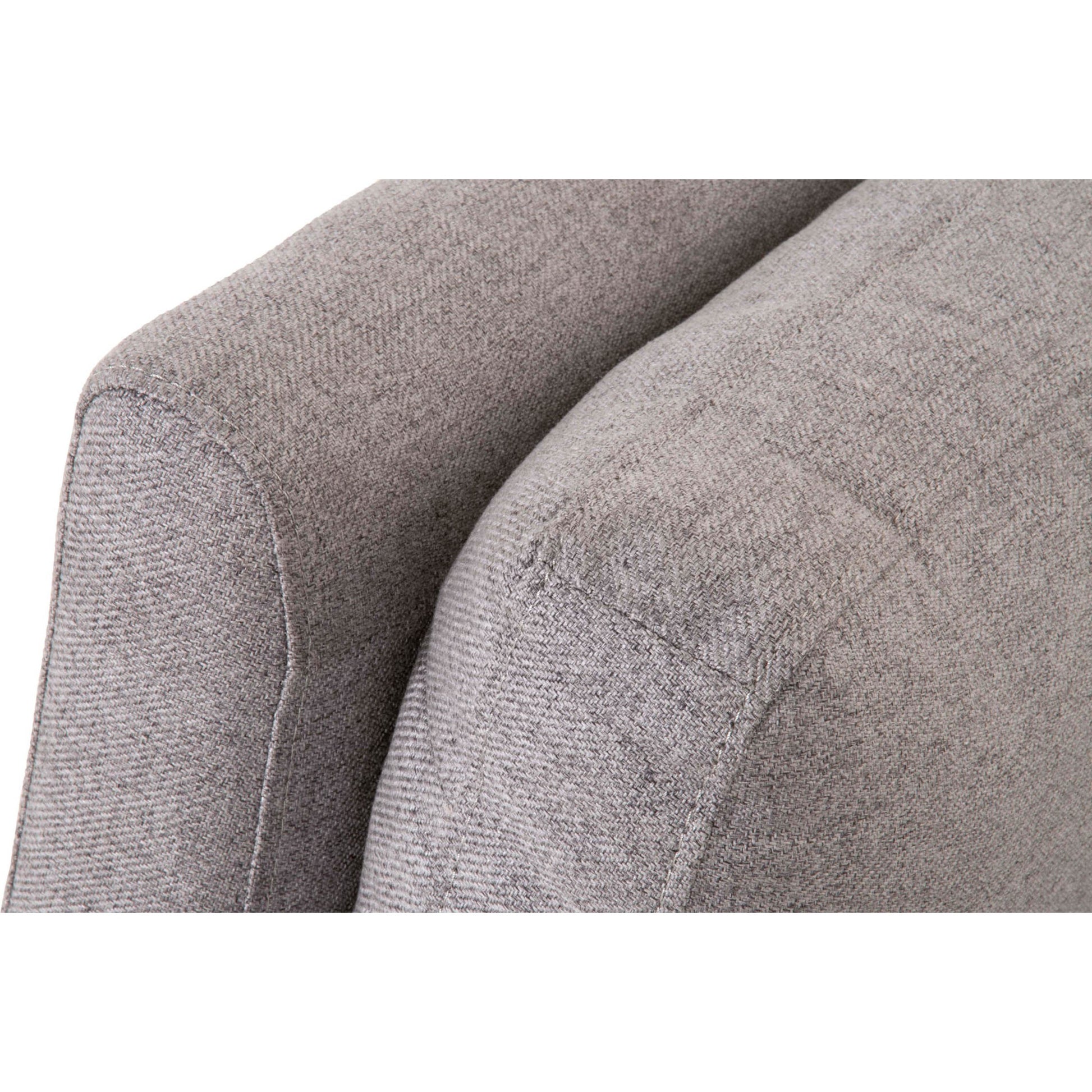 Warner Bench by Essentials For Living in natural gray ash, bisque french linen. Made from solid ash wood, plywood, 50% linen, 50% polyester fabric, foam in a traditional style.