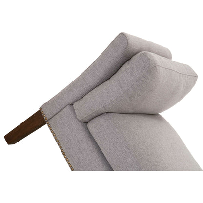 Warner Bench by Essentials For Living in natural gray ash, bisque french linen. Made from solid ash wood, plywood, 50% linen, 50% polyester fabric, foam in a traditional style.