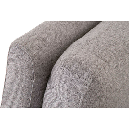 Warner Bench by Essentials For Living in natural gray ash, bisque french linen. Made from solid ash wood, plywood, 50% linen, 50% polyester fabric, foam in a traditional style.