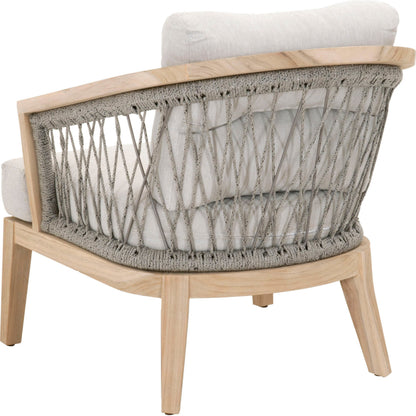 Web Club Chair by Essentials For Living in gray, taupe, white, pumice. Made from solid teak, aluminum, 100% olefin rope, 100% olefin fabric in a coastal style.