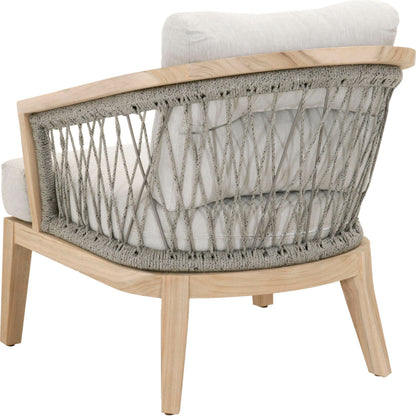 Web Club Chair by Essentials For Living in gray, taupe, white, pumice. Made from solid teak, aluminum, 100% olefin rope, 100% olefin fabric in a coastal style.
