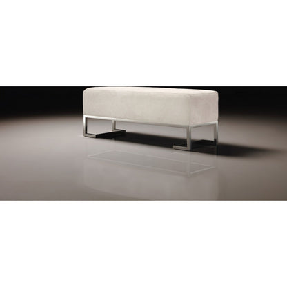 Luxe Ottoman by Pasargad Home in chrome. Made from unique in a modern style.