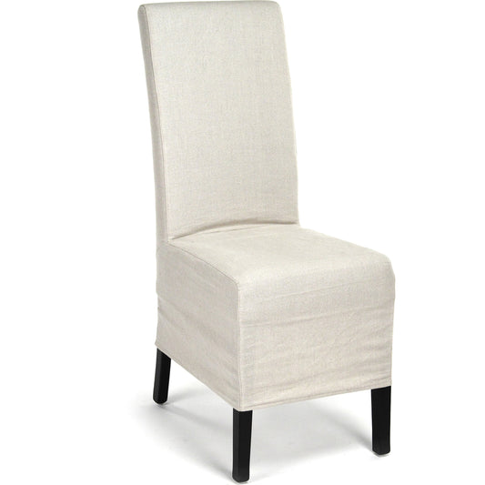 Evan Dining Chair by Zentique in natural linen and recycled wood. Made from recycled wood in a modern style.