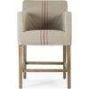 Red Striped Khaki Linen