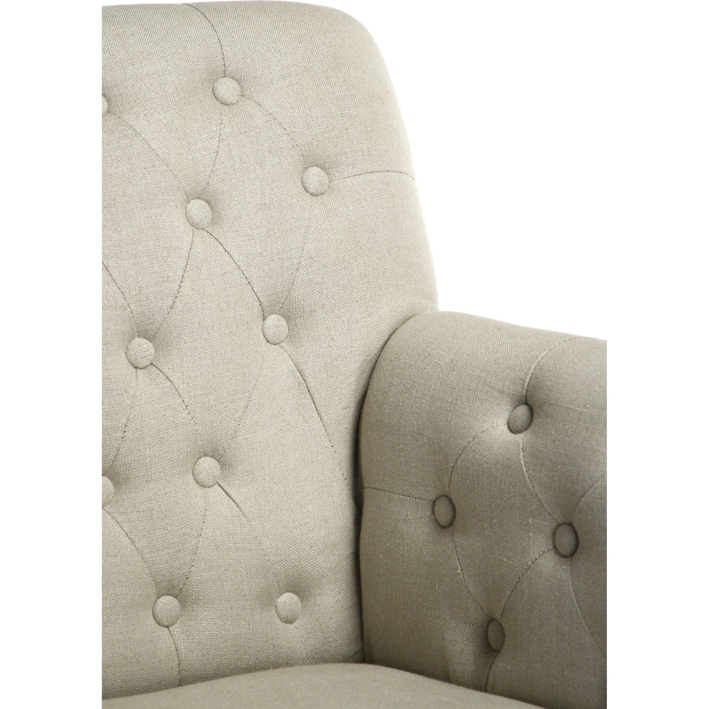 001 S-336667 | Additional Silo | Barrois Tufted Arm Chair by Zentique in limed gray oak. Made from limed grey oak in a traditional style.