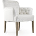 Barrois Tufted Arm Chair by Zentique in limed gray oak. Made from limed grey oak in a traditional style.